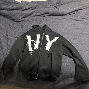 Black Hoodie with White Lettering